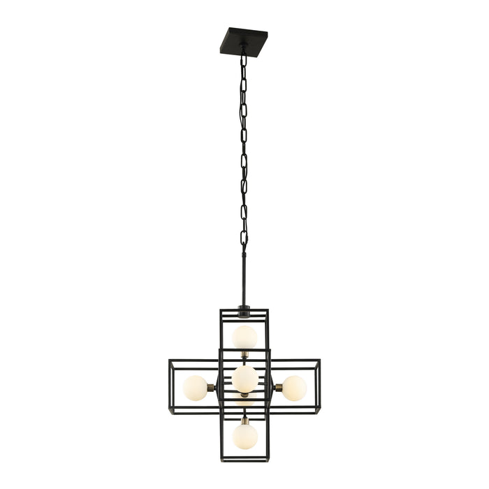 Varaluz - 325P06CBHG - Six Light Pendant - Plaza - Carbon/Havana Gold