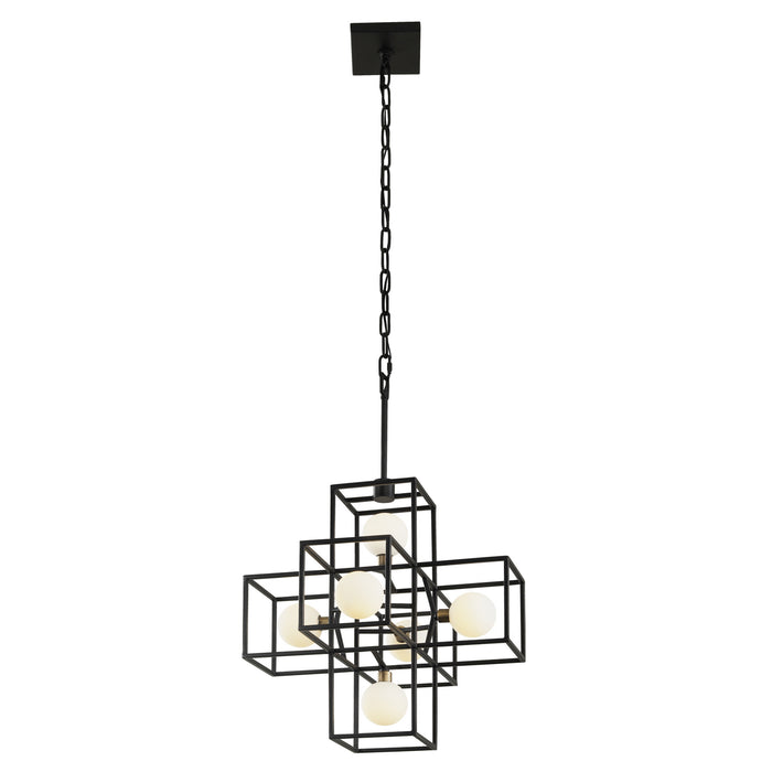 Varaluz - 325P06CBHG - Six Light Pendant - Plaza - Carbon/Havana Gold