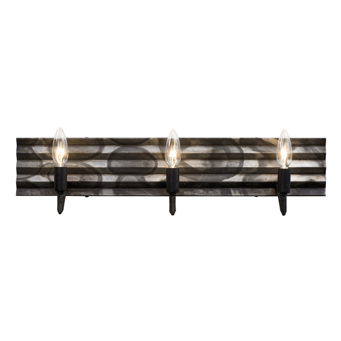 Varaluz - 337B03 - Three Light Bath - Flynne - Artistic Fired Steel