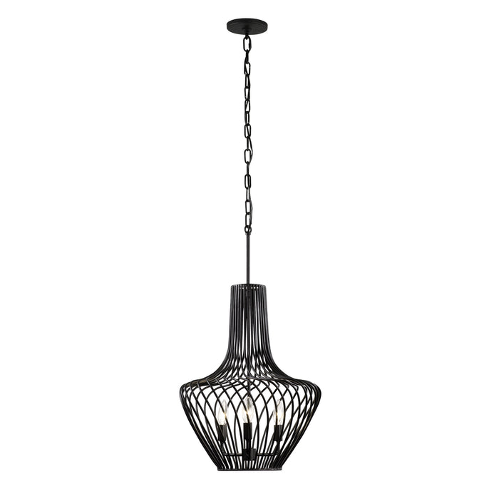 Varaluz - 339P03ABL - Three Light Pendant - Elsa - Black