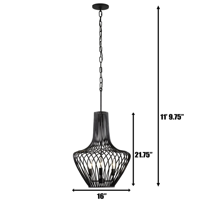 Varaluz - 339P03ABL - Three Light Pendant - Elsa - Black