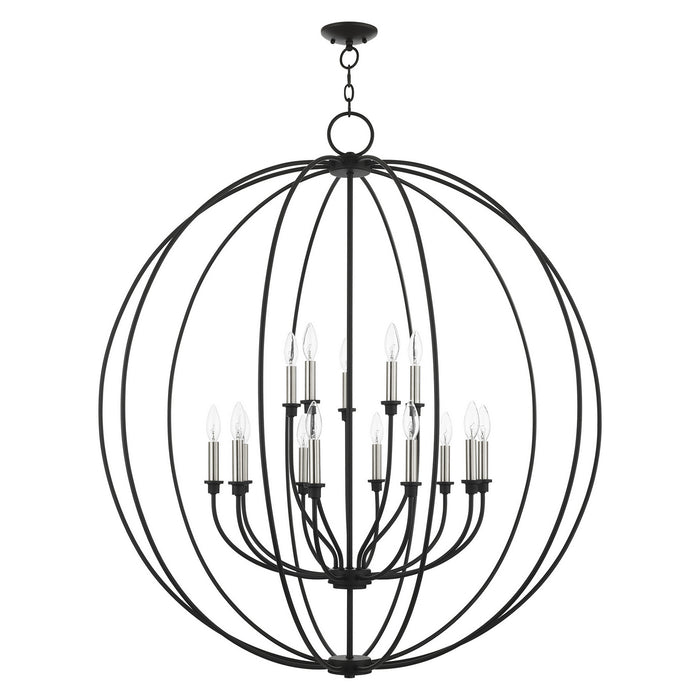 Livex Lighting - 46690-04 - 15 Light Chandelier - Milania - Black w/ Brushed Nickels