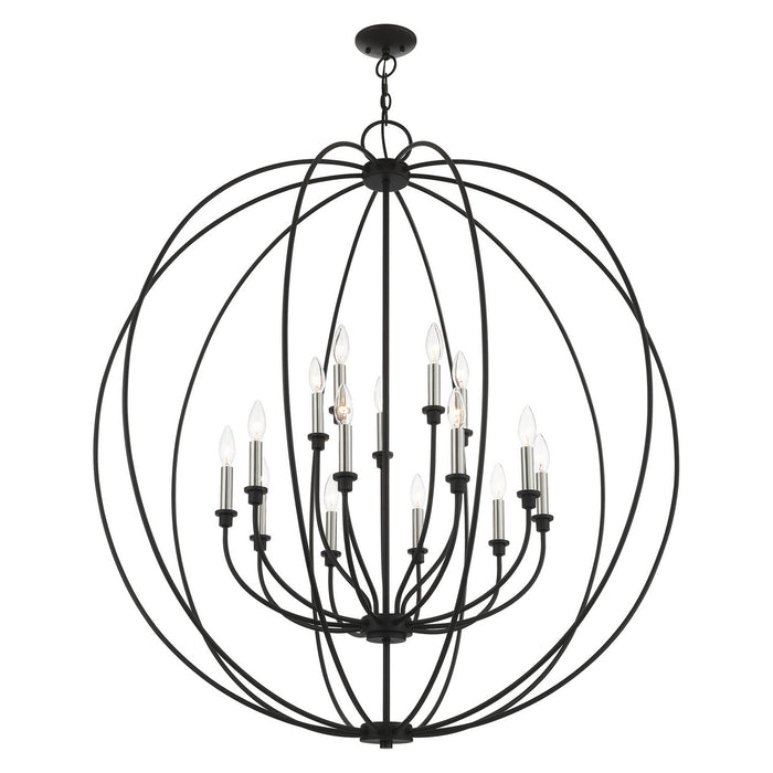 Livex Lighting - 46690-04 - 15 Light Chandelier - Milania - Black w/ Brushed Nickels