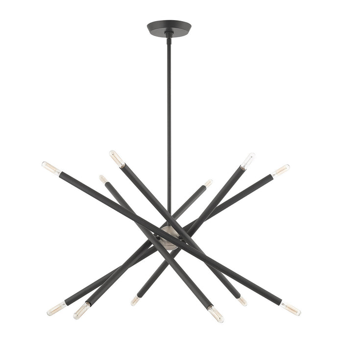 Livex Lighting - 46776-76 - 12 Light Chandelier - Soho - Scandinavian Gray w/ Brushed Nickels