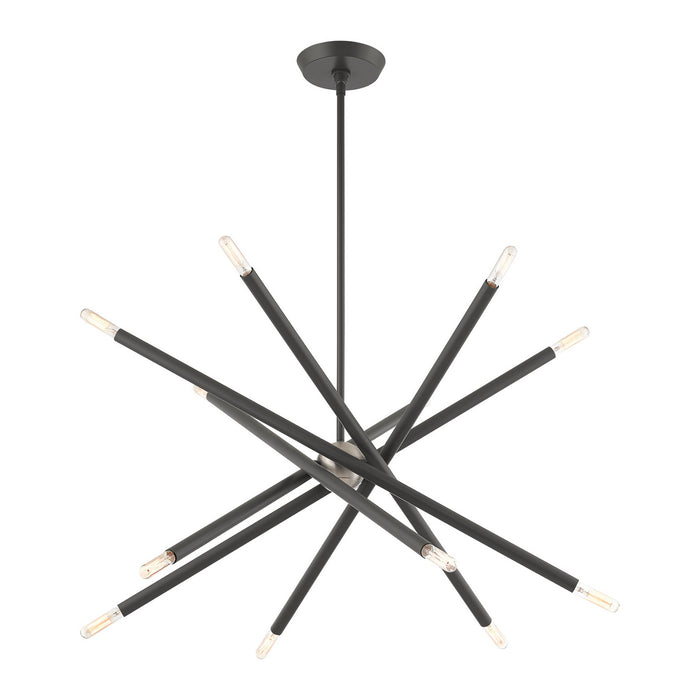 Livex Lighting - 46776-76 - 12 Light Chandelier - Soho - Scandinavian Gray w/ Brushed Nickels