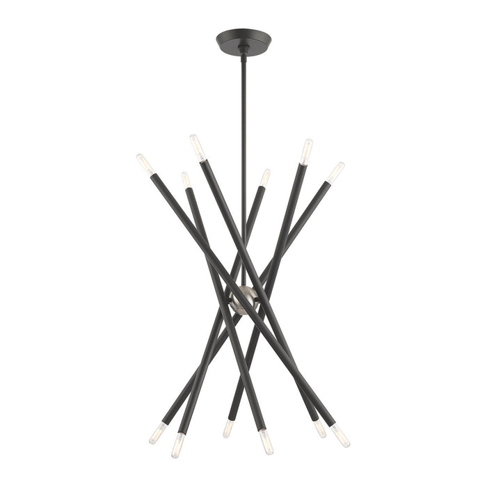 Livex Lighting - 46776-76 - 12 Light Chandelier - Soho - Scandinavian Gray w/ Brushed Nickels