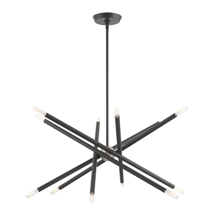 Livex Lighting - 46776-76 - 12 Light Chandelier - Soho - Scandinavian Gray w/ Brushed Nickels
