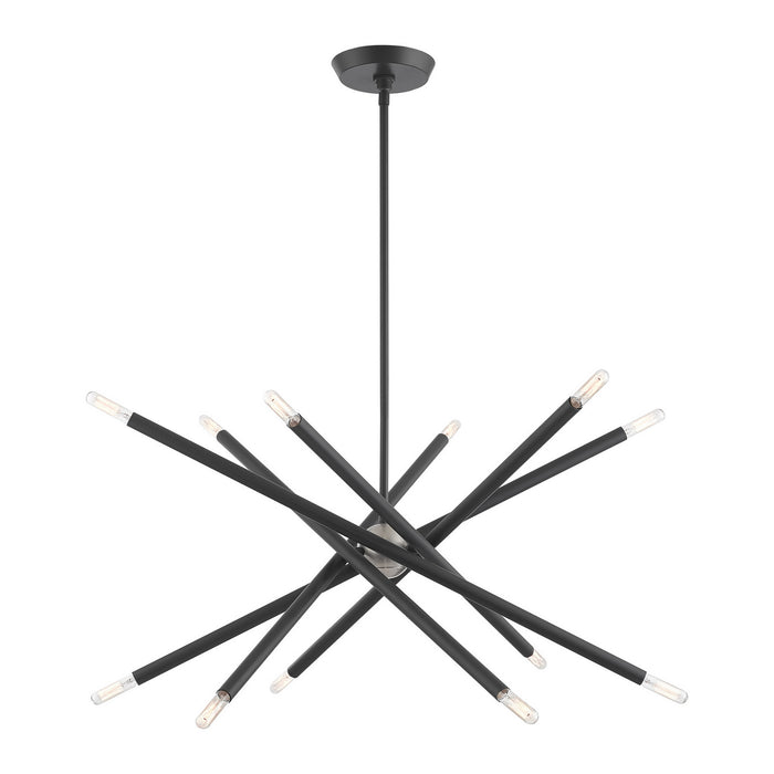 Livex Lighting - 46776-76 - 12 Light Chandelier - Soho - Scandinavian Gray w/ Brushed Nickels