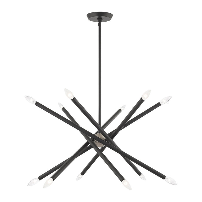 Livex Lighting - 46776-76 - 12 Light Chandelier - Soho - Scandinavian Gray w/ Brushed Nickels