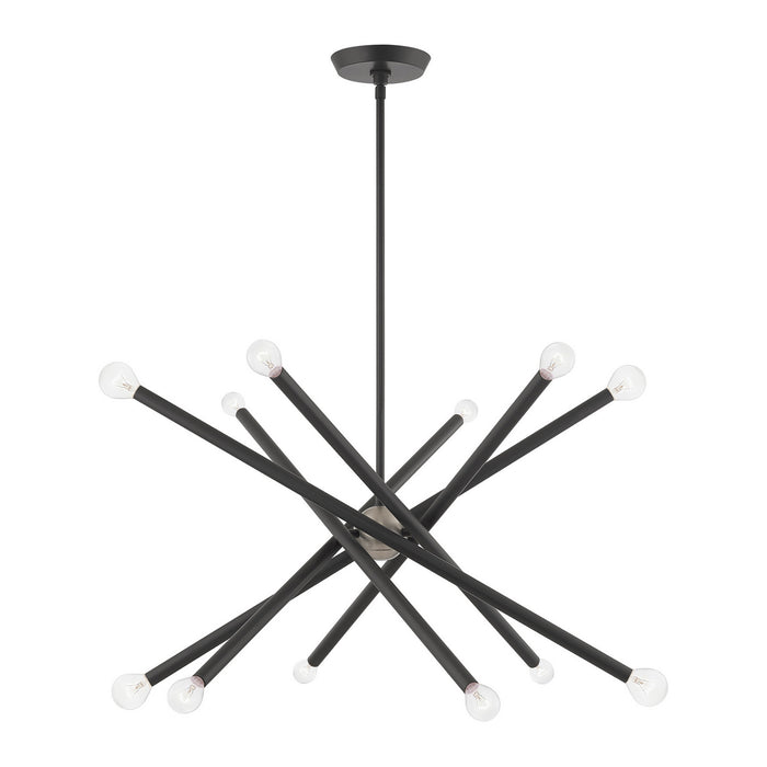 Livex Lighting - 46776-76 - 12 Light Chandelier - Soho - Scandinavian Gray w/ Brushed Nickels