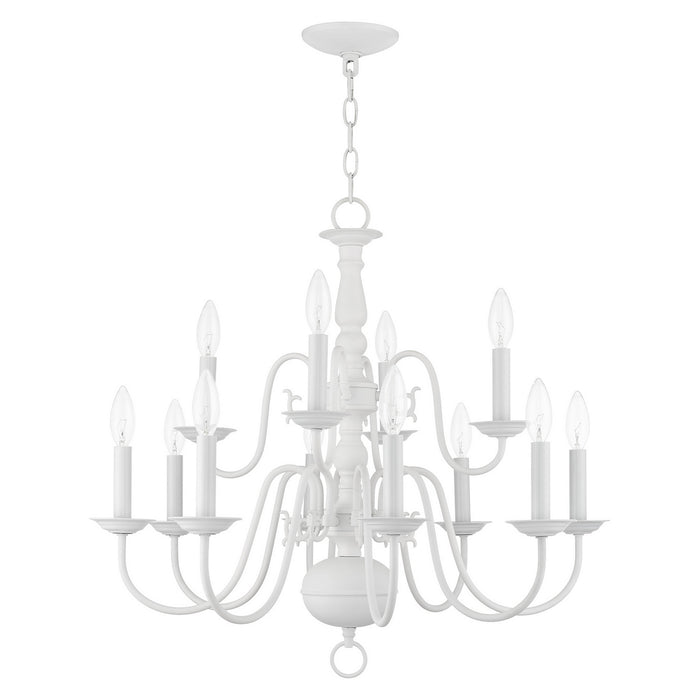 Livex Lighting - 5012-03 - 12 Light Chandelier - Williamsburg - White