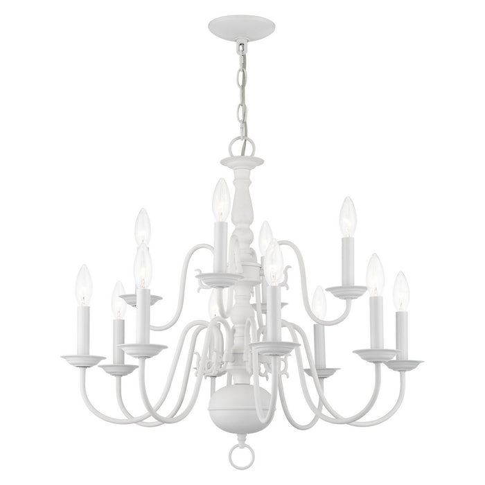 Livex Lighting - 5012-03 - 12 Light Chandelier - Williamsburg - White