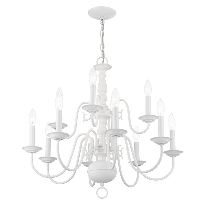 Livex Lighting - 5012-03 - 12 Light Chandelier - Williamsburg - White