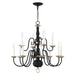Livex Lighting - 5012-04 - 12 Light Chandelier - Williamsburg - Black w/ Antique Brasss