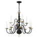 Livex Lighting - 5012-04 - 12 Light Chandelier - Williamsburg - Black w/ Antique Brasss