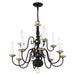 Livex Lighting - 5012-04 - 12 Light Chandelier - Williamsburg - Black w/ Antique Brasss