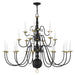 Livex Lighting - 5015-04 - 22 Light Chandelier - Williamsburg - Black w/ Antique Brasss