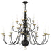 Livex Lighting - 5015-04 - 22 Light Chandelier - Williamsburg - Black w/ Antique Brasss
