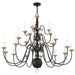 Livex Lighting - 5015-04 - 22 Light Chandelier - Williamsburg - Black w/ Antique Brasss