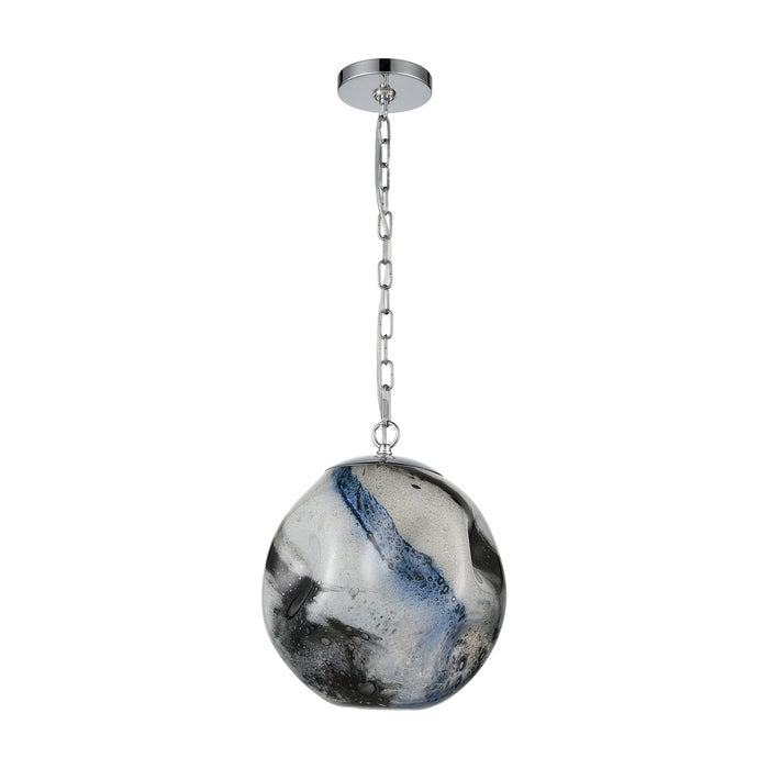 ELK Home - D4490 - One Light Pendant - Blue Planetary - Chrome