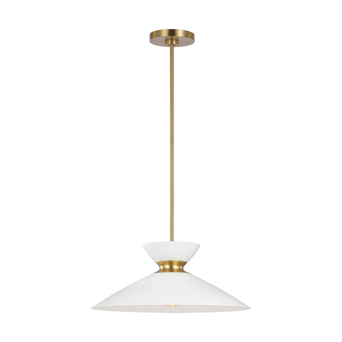 Visual Comfort Studio - EP1231MWTBBS - One Light Pendant - Heath - Matte White and Burnished Brass