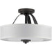 Progress Lighting - P350098-143 - Two Light Semi Flush Convertible - Kene - Graphite