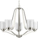 Progress Lighting - P400095-009 - Five Light Chandelier - Kene - Brushed Nickel