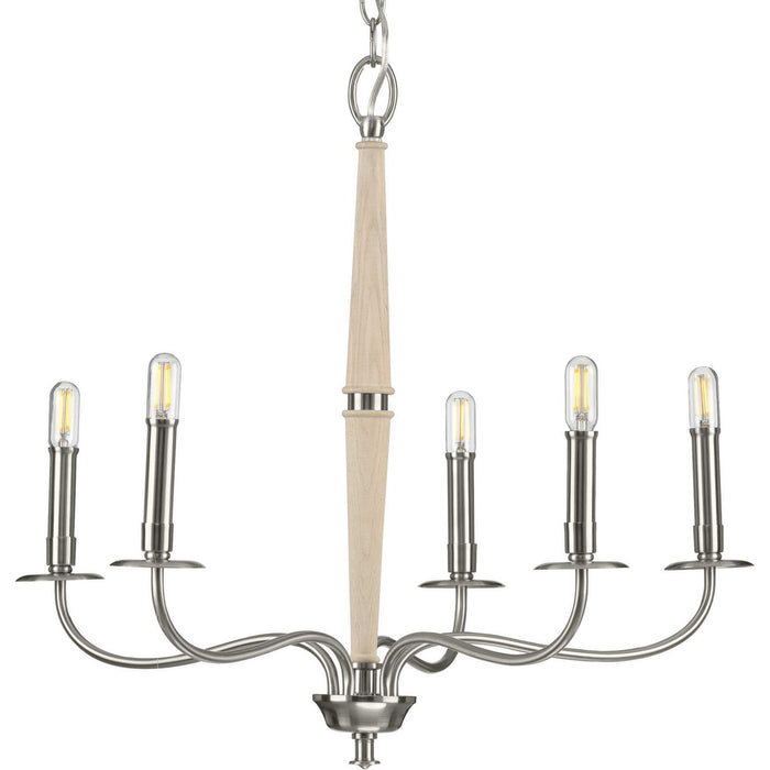 Progress Lighting - P400199-009 - Five Light Chandelier - Durrell - Brushed Nickel