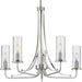 Progress Lighting - P400209-009 - Five Light Chandelier - Riley - Brushed Nickel