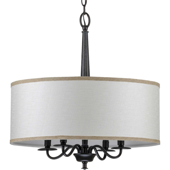 Progress Lighting - P400218-031 - Four Light Chandelier - Durrell - Black