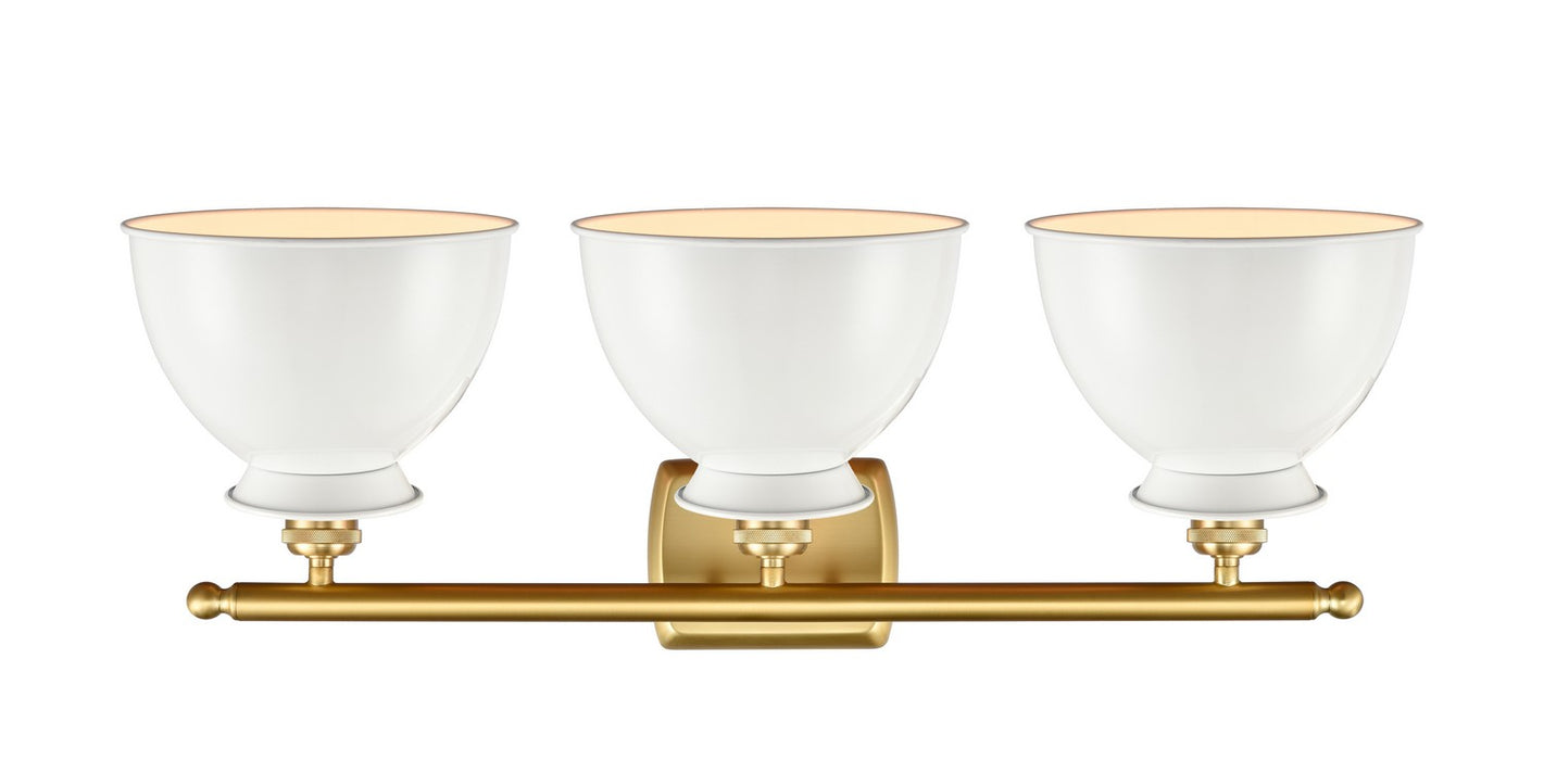 Innovations - 516-3W-SG-M14-W - Three Light Bath Vanity - Ballston - Satin Gold