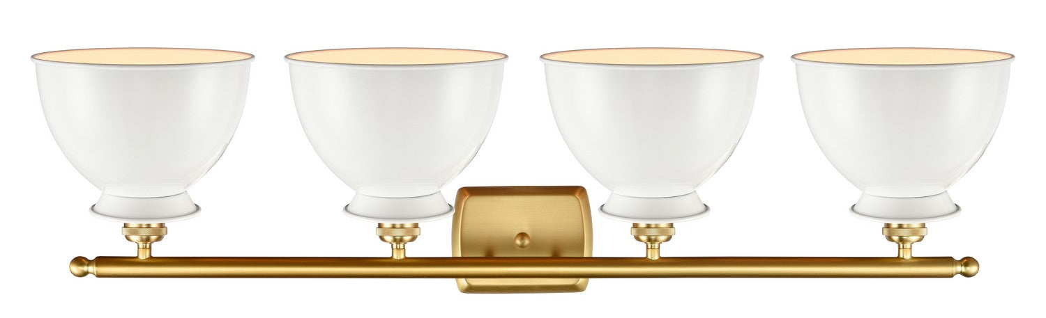 Innovations - 516-4W-SG-M14-W - Four Light Bath Vanity - Ballston - Satin Gold