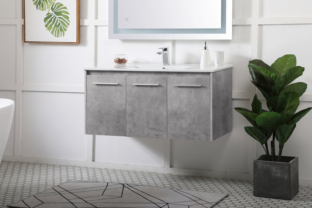 Elegant Lighting - VF44040CG - Single Bathroom Floating Vanity - Rasina - Concrete Grey