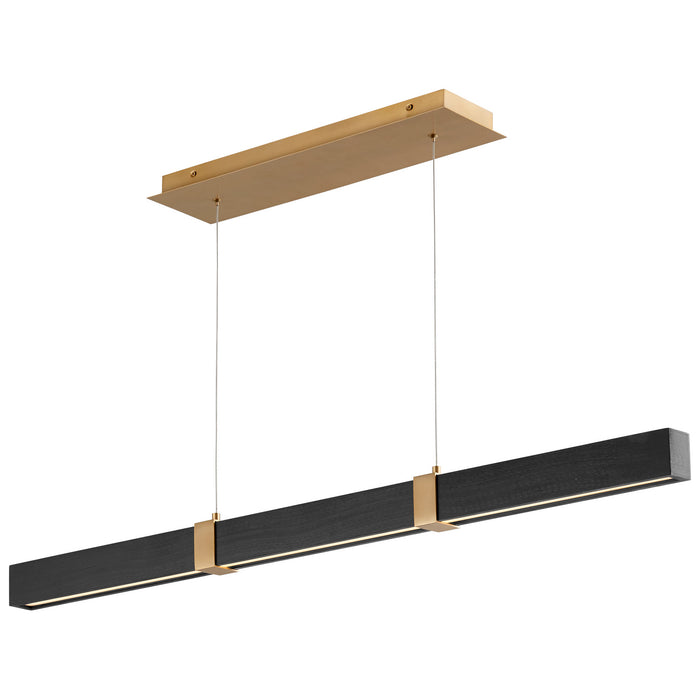 Quorum - 3-48-1540 - LED Pendant - Decca - Aged Brass|Black Oak