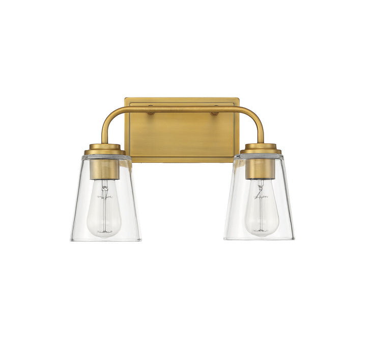 Meridian - M80043NB - Two Light Bathroom Vanity Light - Mbath - Natural Brass