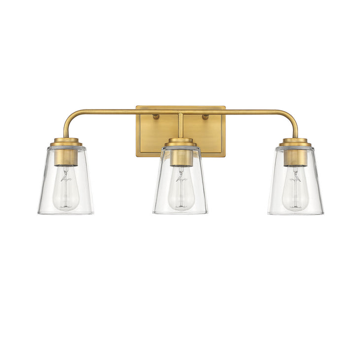 Meridian - M80044NB - Three Light Bathroom Vanity Light - Mbath - Natural Brass