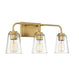 Meridian - M80044NB - Three Light Bathroom Vanity Light - Mbath - Natural Brass