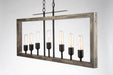 Artcraft - AC11657BK - Seven Light Island Pendant - Gatehouse - Beach Wood & Black