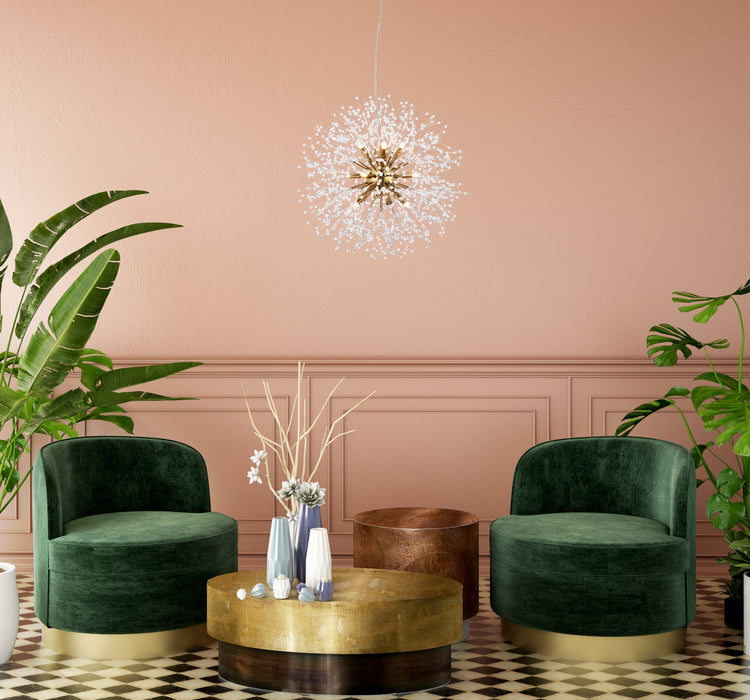 Solace 12 Light Pendant Gold-Pendants-Elegant Lighting-Lighting Design Store