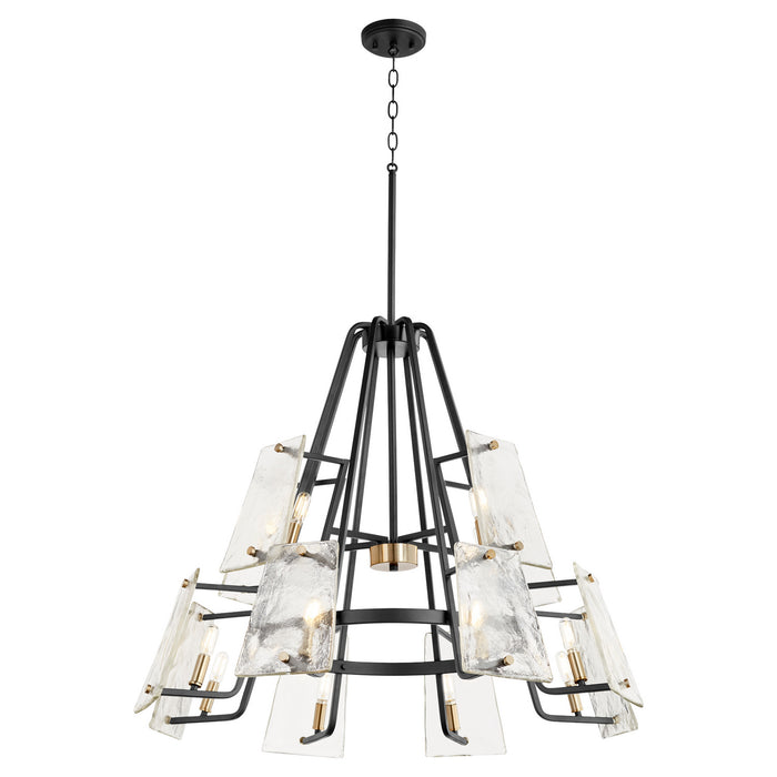 Quorum - 637-12-69 - 12 Light Chandelier - Tioga - Textured Black w/ Aged Brass