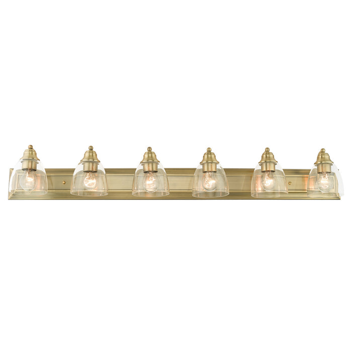 Livex Lighting - 17076-01 - Six Light Vanity - Birmingham - Antique Brass