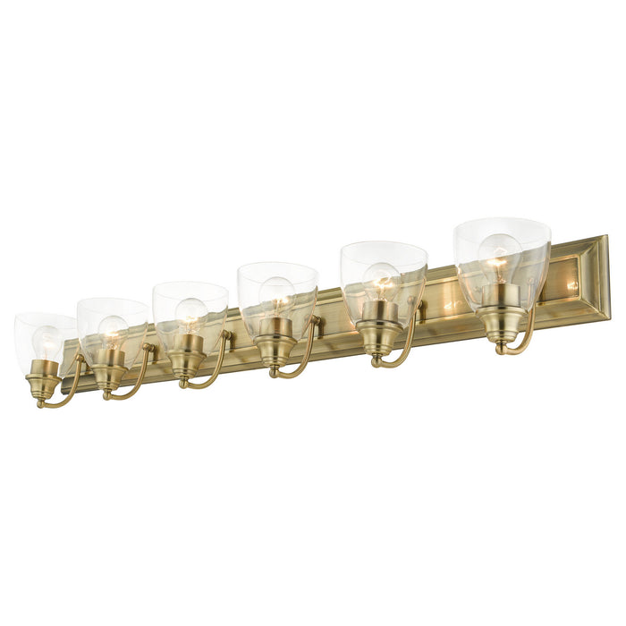 Livex Lighting - 17076-01 - Six Light Vanity - Birmingham - Antique Brass
