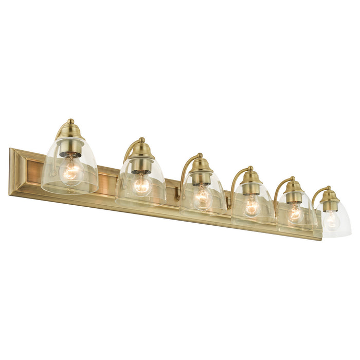 Livex Lighting - 17076-01 - Six Light Vanity - Birmingham - Antique Brass