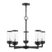 Livex Lighting - 20725-14 - Five Light Outdoor Chandelier - Hillcrest - Textured Black w/ Brushed Nickels