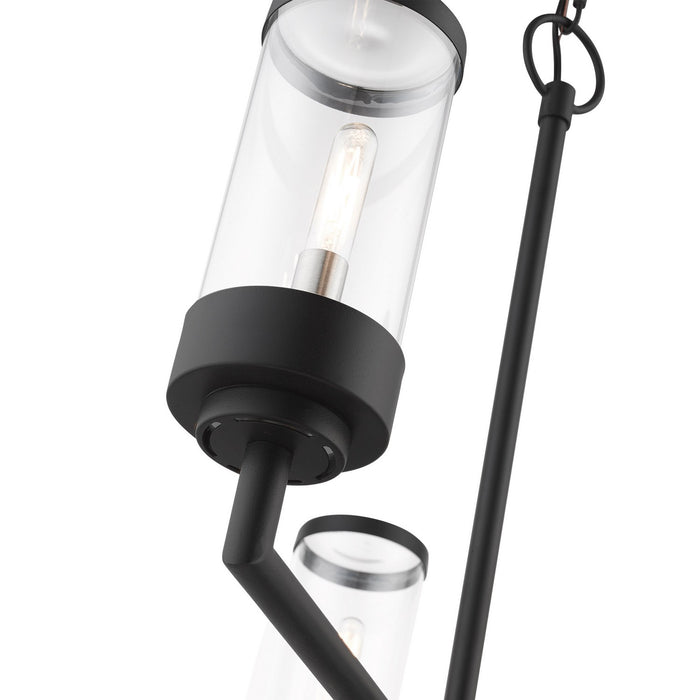 Livex Lighting - 20725-14 - Five Light Outdoor Chandelier - Hillcrest - Textured Black w/ Brushed Nickels