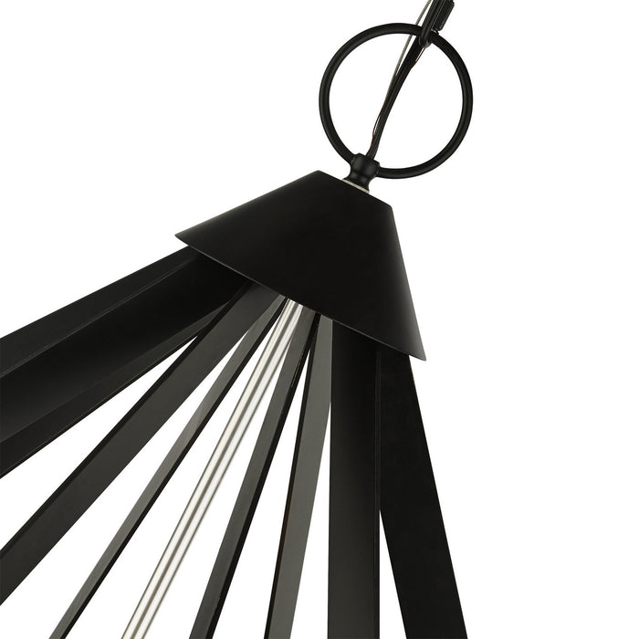 Livex Lighting - 40928-04 - 15 Light Foyer Chandelier - Prism - Black w/ Brushed Nickel Cluster