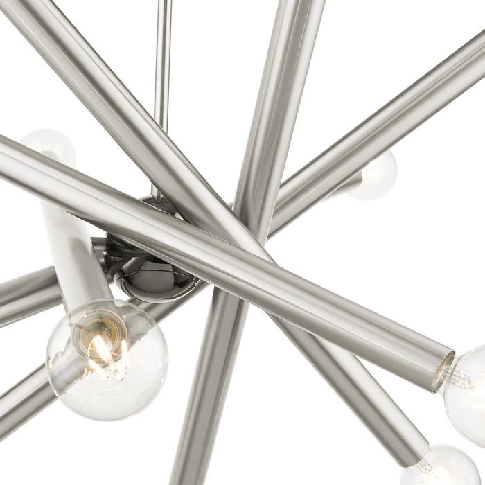 Livex Lighting - 45586-91 - 12 Light Chandelier - Stafford - Brushed Nickel w/ Black Chromes