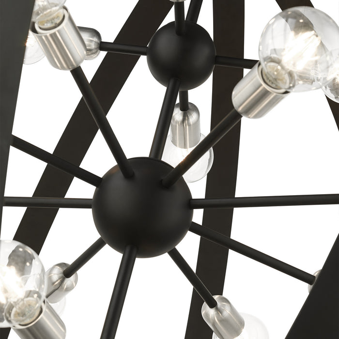 Livex Lighting - 46418-04 - 16 Light Foyer Chandelier - Modesto - Black w/ Brushed Nickels