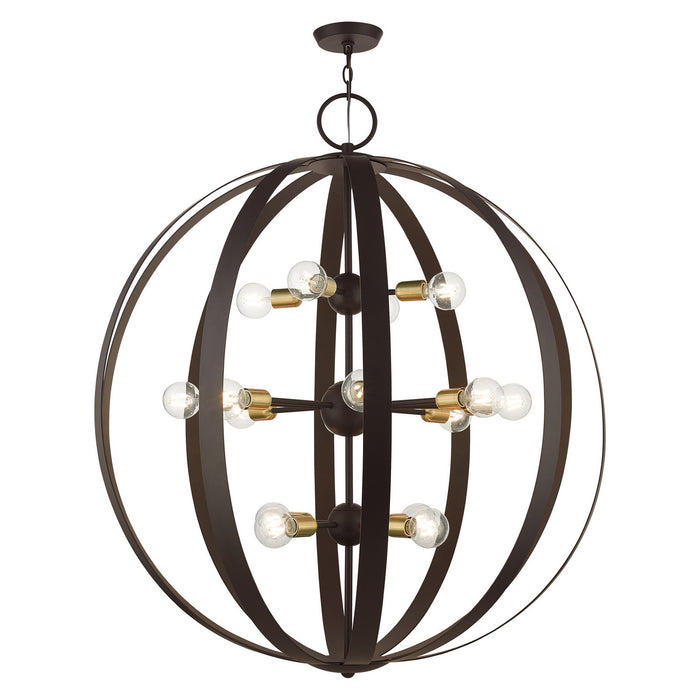 Livex Lighting - 46418-07 - 16 Light Foyer Chandelier - Modesto - Bronze w/ Satin Brasss