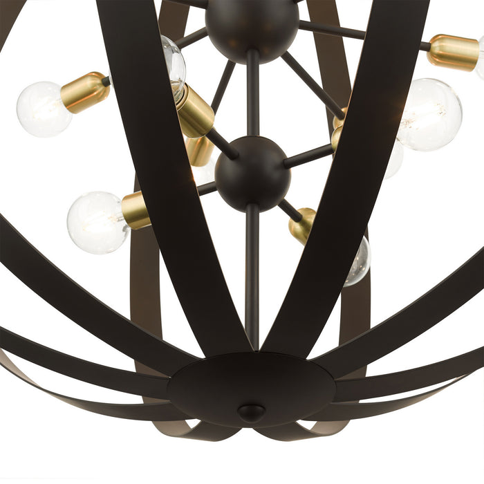 Livex Lighting - 46418-07 - 16 Light Foyer Chandelier - Modesto - Bronze w/ Satin Brasss